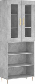 vidaXL betonszürke szerelt fa magasszekrény 69,5 x 34 x 180 cm