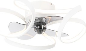 Mennyezeti ventilátor fehér 55 cm LED-del, dimmelhető, távirányítóval - Mandy