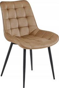 Barna étkezőszék BERA bársony fekete lábakkal