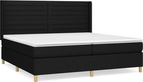 vidaXL fekete szövet rugós ágy matraccal 200 x 200 cm