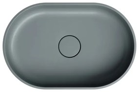 OMNIRES OVOUNAG OVO 55x36 cm mosdó laposra, dolomit, matt hamuszürke