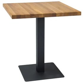Étkezőasztal, fekete/természetes/tölgy, PURO 60x60