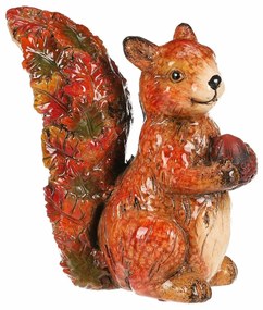 Őszi dekoráció Mókus dióval, 12 x 7 x 13 cm,kerámia
