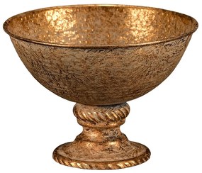 Széles fém kehely, arany, 18 x 18 x 13 cm