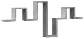 betonszürke szerelt fa fali polc 104,5 x 10 x 43 cm