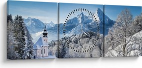 Kép - Egy pillantás a téli tájra (órával) (90x30 cm)