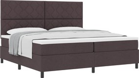 vidaXL Boxrugós ágy matracmal Sötét Barna 200 x 200 cm szövet
