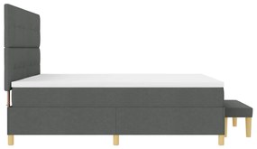 vidaXL Boxspring Ágy Matrac és Pad Sötét Szürke 200x200 cm Szövet