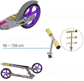 Juskys Gyerek roller Graffiti - szürke/lila
