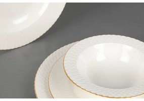 24 darabos porcelán étkészlet — fehér/arany