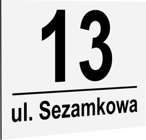Nagy Házszám Otthon Címtábla Házszám Fehér (40x30 cm 3mm)