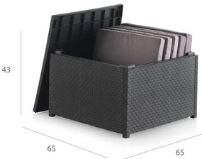 Műrattan kerti dohányzóasztal 56x56 cm – Juinsa