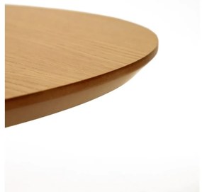 Natúr színű bővíthető étkezőasztal tölgyfa dekorral ø 120 cm Oqui – Kave Home