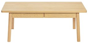 Natúr színű dohányzóasztal tölgyfa dekorral 60x120 cm Nice – Woodman