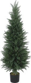 HOMCOM Nagy Mesterséges Ciprus 120 cm Mesterséges Növény, Mesterséges Növények Cserépben, UV-álló Mesterséges Ciprus Fa Dekoráció a Nappaliba, Hálószo