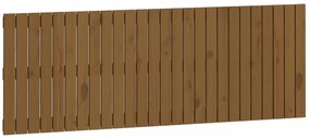 mézbarna tömör fenyőfa fali fejtámla 166x3x60 cm