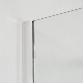 Stuxi Milano Gate falsíkra szerelhető, két oldalfalas walk-in zuhanyfal, 90x90 cm, 8 mm vastag vízlepergető biztonsági üveggel, helytakarékos sarokmerevítőkkel