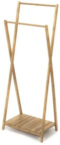 Bambusz ruhaakasztó Compactor Bamboo, dupla, barna