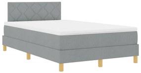 Boxspring Ágy matraccal és LED világítással világosszürke 120x200 cm szövet