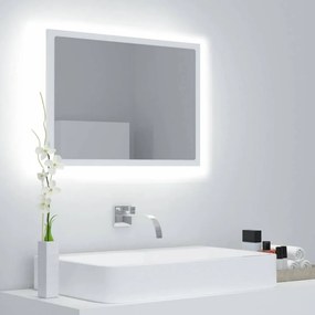 Fehér akril led-es fürdőszobai tükör 60 x 8,5 x 37 cm