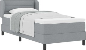 vidaXL Boxrugós ágy matracmal Világosszürke 80 x 200 cm szövet