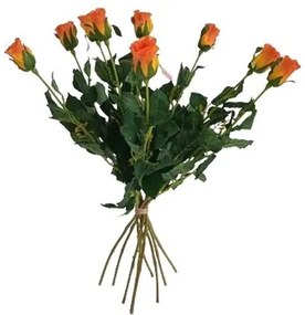 Művirág rózsabimbó narancssárga, 64 cm, 9 db
