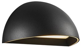 NORDLUX Arcus kültéri fali lámpa, fekete, 2700K melegfehér, beépített LED, 9,5W, 440 lm, 2019001003