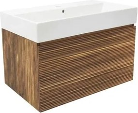 Naturel Elsa Fürdőszobaszekrény mosdóval 79x35x45,5 cm ébenfa furnér matt ELSA80EBU2