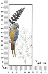 Vas fali panel papagáj 28,6x2,5x74,3cm