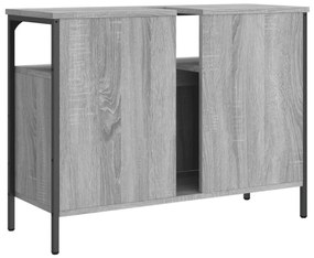 szürke sonoma szerelt fa fürdőszobai mosdószekrény 80x30x60 cm