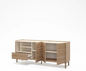 Natúr színű komód tölgyfa dekorral 180x75,5x44 cm Monza – Marckeric