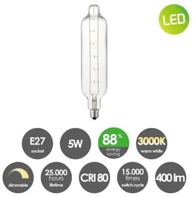 LED Dimmelhető izzó VINTAGE EDISON E27/5W/230V 3000K