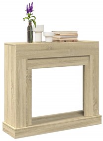 sonoma tölgy színű szerelt fa kandallóburkolat 100x30x87,5 cm