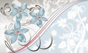 Fotótapéta flizelina Virágok tekercsekkel Absztrakt falikép 350x250 +ragasztó