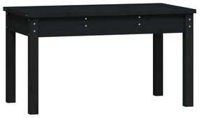 fekete tömör fenyőfa kerti pad 80x44x45 cm