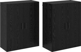 vidaXL Fali szekrény 2 pcs Fekete tölgy 69,5 x 34 x 90 cm Faanyag