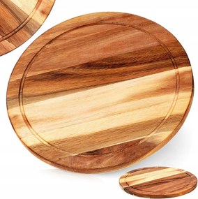Konyhai Tálaló Vágódeszka Fa Kerek Akác 30 cm