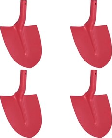 vidaXL Lapát Fej 4 pcs Piros 39,5 x 27,5 cm Porszórt acél