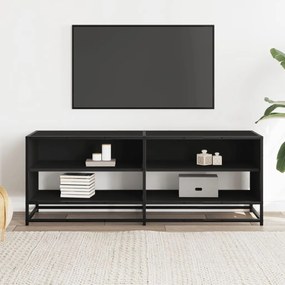 fekete szerelt fa és fém TV-szekrény 120,5x40x46 cm