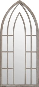 vidaXL homokszínű vas kerti tükör kültéri használatra 100 x 45 cm