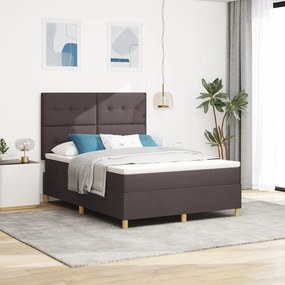 Box Spring ágy matraccal sötétbarna 160x200 cm szövet