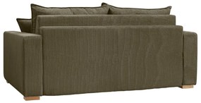 Zöld-barna kordbársony kinyitható kanapé 225 cm Augustin – Bobochic Paris