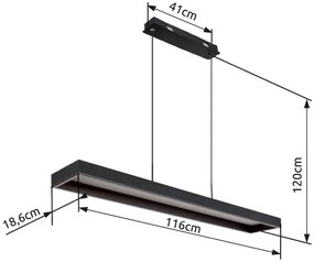 Globo SOLA 15643 távirányítós függeszték, 70W LED, 2700K-6500K CCT, 5492 lm