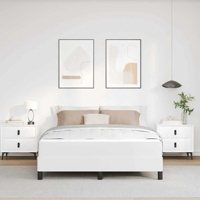 Ágy matracmal Tiszta fehér 140 x 190 cm Műbőr