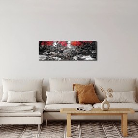 Kép - Vízesések az őszi tájban (órával) (90x30 cm)