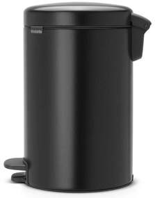 Matt fekete acél pedálos szemetes 12 l NewIcon – Brabantia