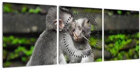 Kép - majmok (órával) (90x30 cm)