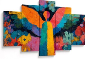 Kép - Absztrakt angyal virágokkal (150x105 cm)