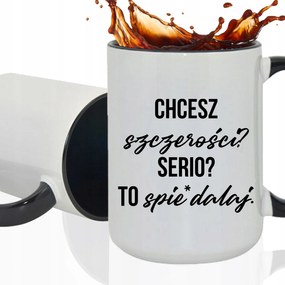 Bögre Fehér XXL Belső Fekete Nagy Kerámia Ajándék Őszintén Sp*erdalaj