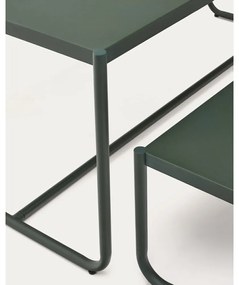 Sötétzöld fém négyszemélyes kerti étkezőgarnitúra Sotil – Kave Home